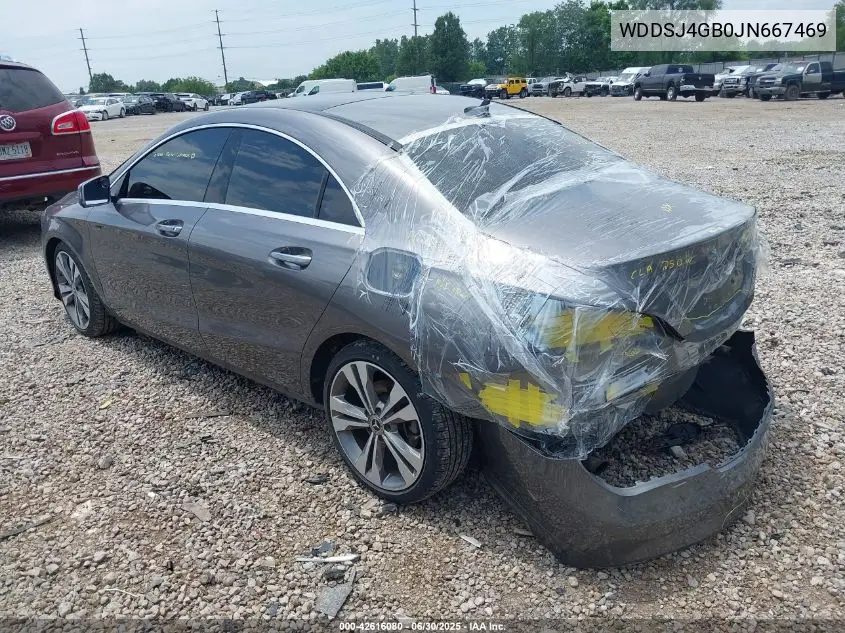 2018 Mercedes-Benz Cla 250 4Matic VIN: WDDSJ4GB0JN667469 Lot: 42616080