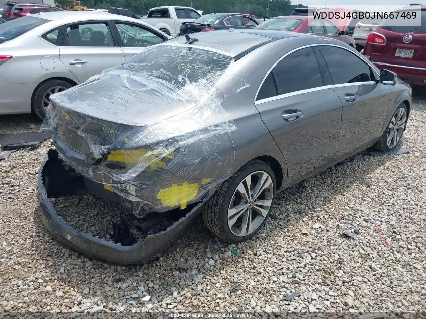2018 Mercedes-Benz Cla 250 4Matic VIN: WDDSJ4GB0JN667469 Lot: 42616080