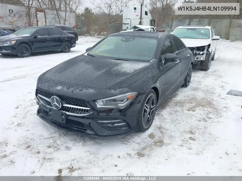 2020 Mercedes-Benz Cla 250 4Matic VIN: W1K5J4HB4LN109994 Lot: 12285540