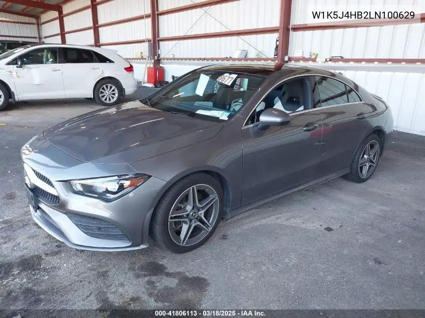 2020 Mercedes-Benz Cla 250 4Matic VIN: W1K5J4HB2LN100629 Lot: 41806113