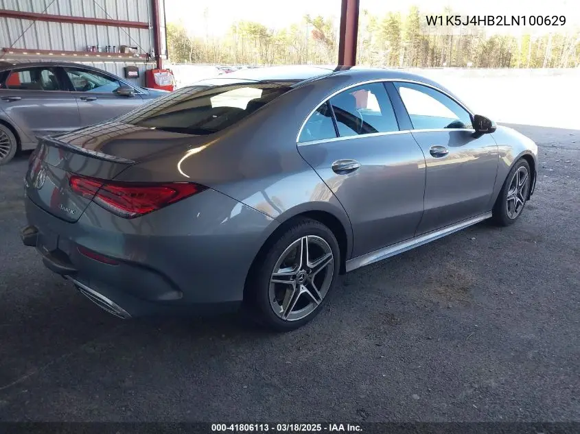 2020 Mercedes-Benz Cla 250 4Matic VIN: W1K5J4HB2LN100629 Lot: 41806113
