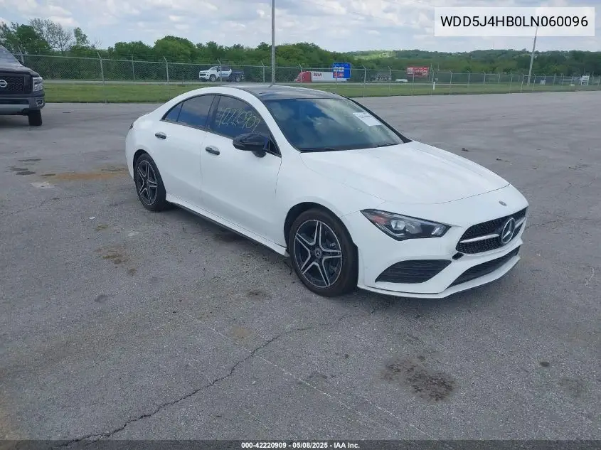 2020 Mercedes-Benz Cla 250 4Matic VIN: WDD5J4HB0LN060096 Lot: 42220909