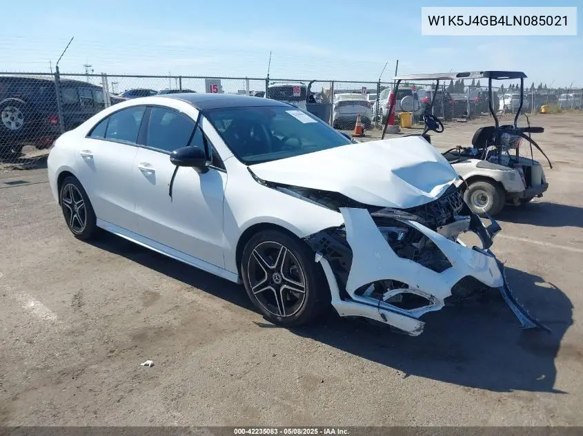 2020 Mercedes-Benz Cla 250 VIN: W1K5J4GB4LN085021 Lot: 42235083