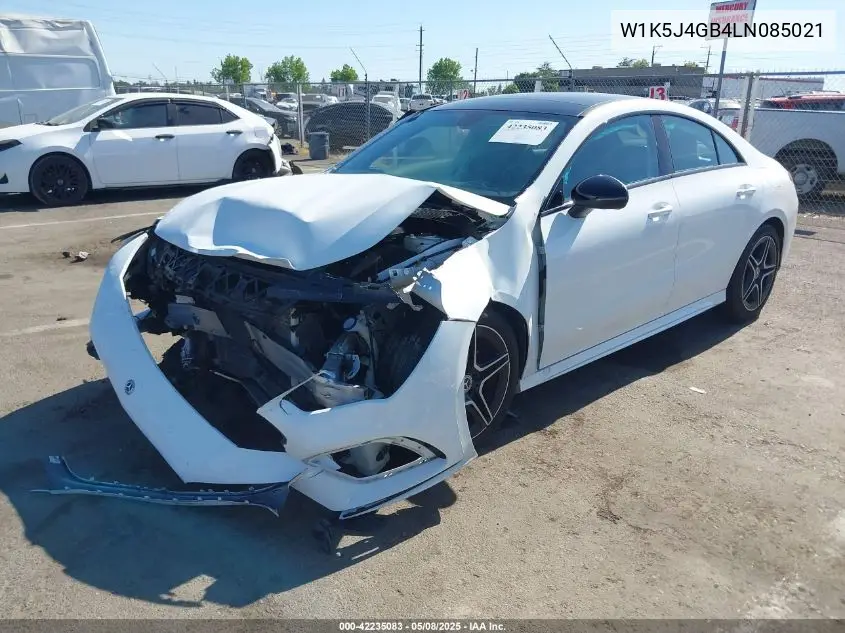 2020 Mercedes-Benz Cla 250 VIN: W1K5J4GB4LN085021 Lot: 42235083