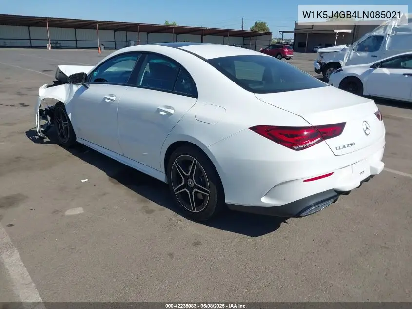 2020 Mercedes-Benz Cla 250 VIN: W1K5J4GB4LN085021 Lot: 42235083