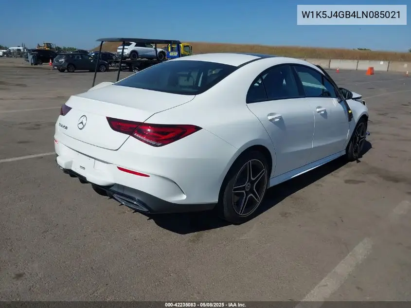 2020 Mercedes-Benz Cla 250 VIN: W1K5J4GB4LN085021 Lot: 42235083