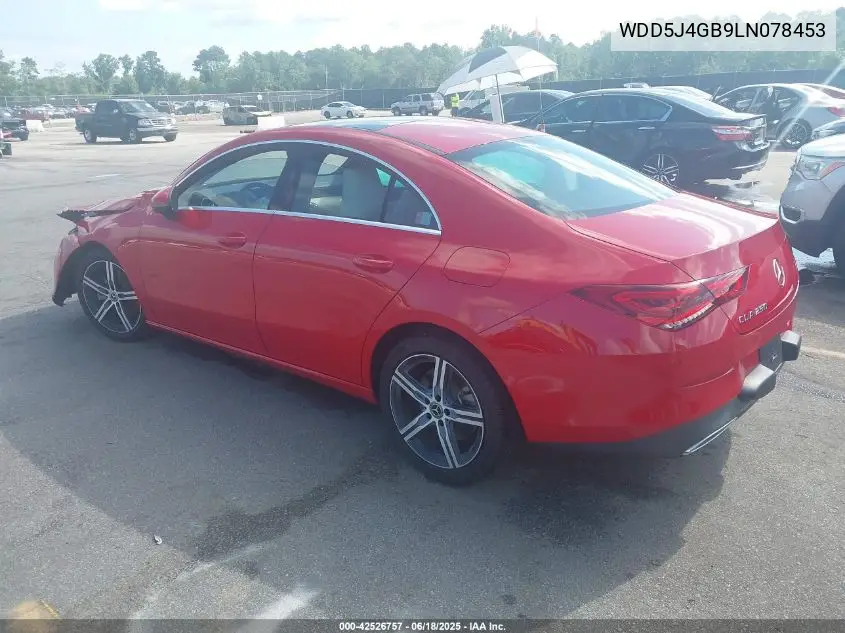 2020 Mercedes-Benz Cla 250 VIN: WDD5J4GB9LN078453 Lot: 42526757