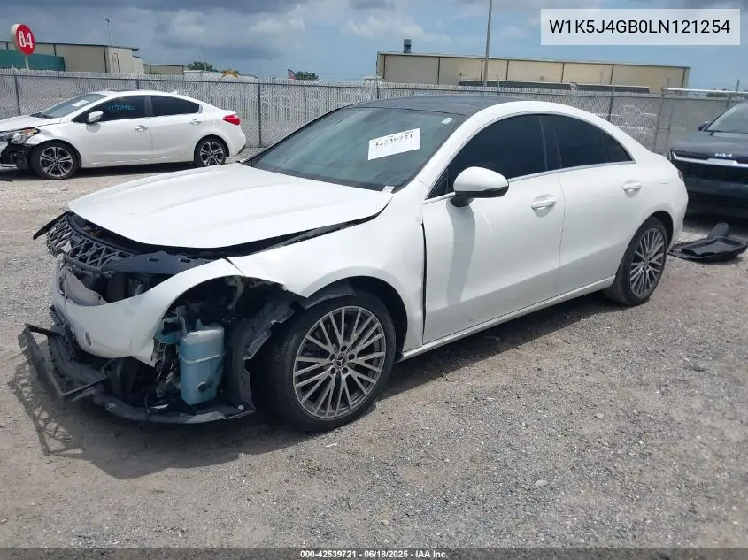2020 Mercedes-Benz Cla 250 VIN: W1K5J4GB0LN121254 Lot: 42539721