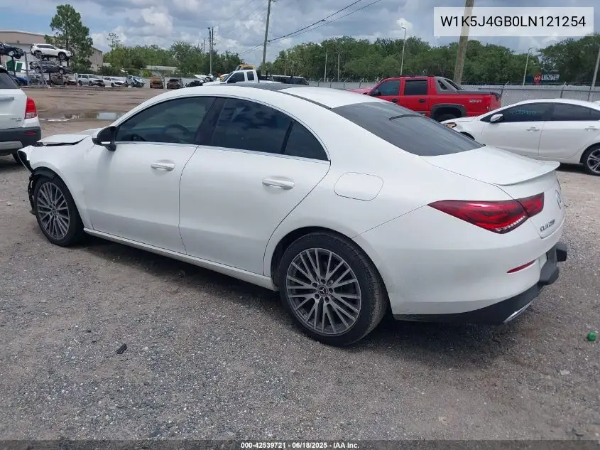 2020 Mercedes-Benz Cla 250 VIN: W1K5J4GB0LN121254 Lot: 42539721