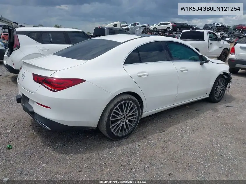 2020 Mercedes-Benz Cla 250 VIN: W1K5J4GB0LN121254 Lot: 42539721