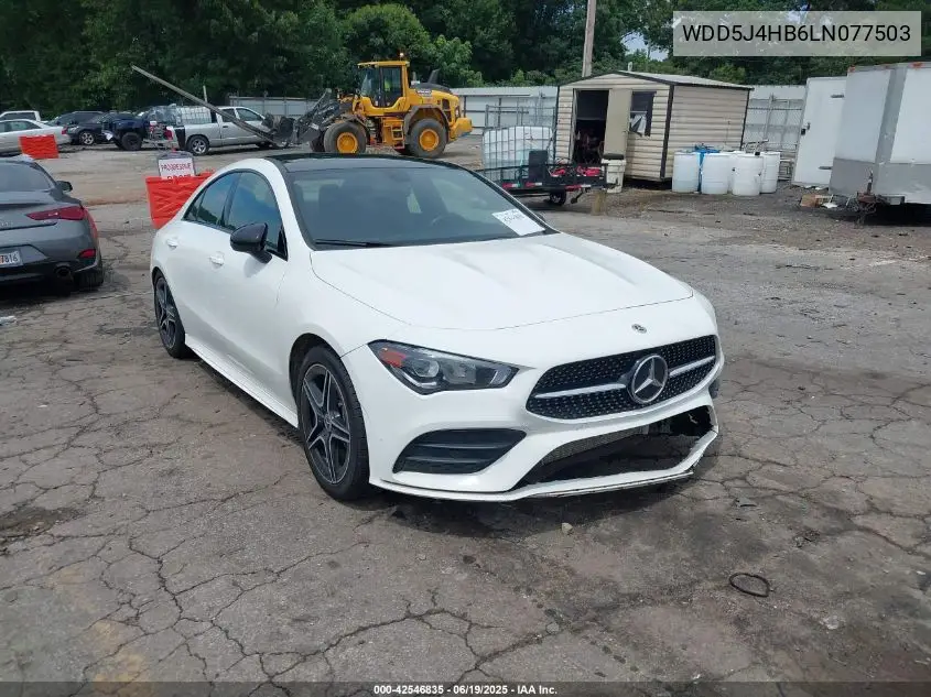2020 Mercedes-Benz Cla 250 4Matic VIN: WDD5J4HB6LN077503 Lot: 42546835
