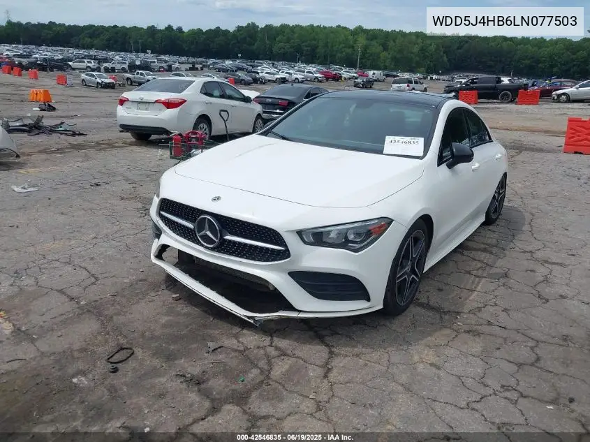 2020 Mercedes-Benz Cla 250 4Matic VIN: WDD5J4HB6LN077503 Lot: 42546835