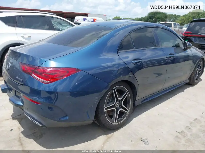 2020 Mercedes-Benz Cla 250 4Matic VIN: WDD5J4HB9LN067371 Lot: 42553697