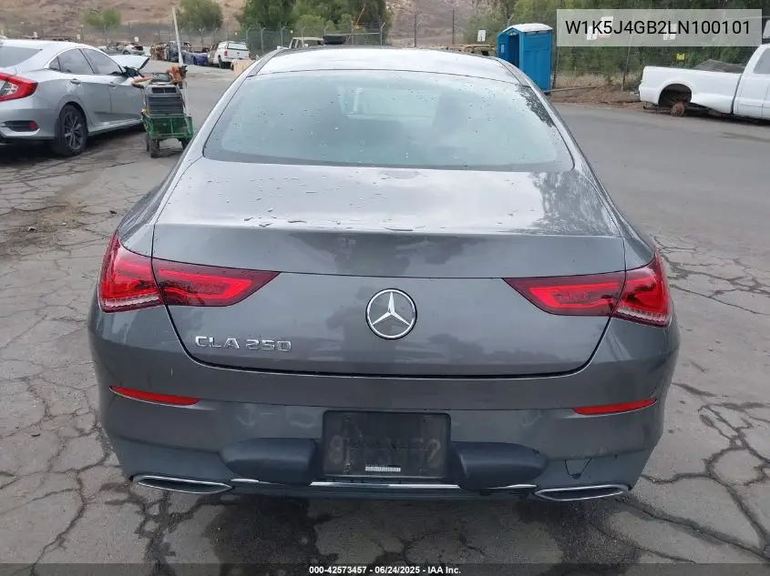 2020 Mercedes-Benz Cla 250 VIN: W1K5J4GB2LN100101 Lot: 42573457