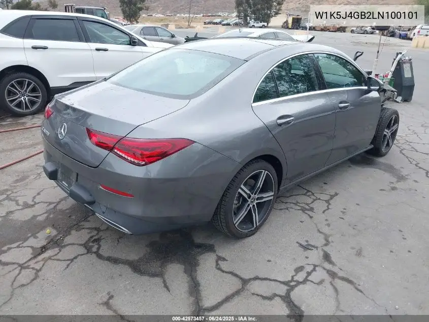 2020 Mercedes-Benz Cla 250 VIN: W1K5J4GB2LN100101 Lot: 42573457