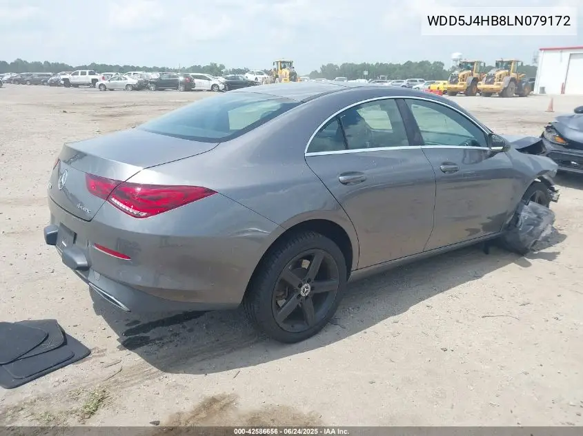 2020 Mercedes-Benz Cla 250 4Matic VIN: WDD5J4HB8LN079172 Lot: 42586656