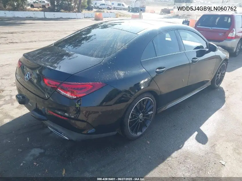 2020 Mercedes-Benz Cla 250 VIN: WDD5J4GB9LN060762 Lot: 42616401
