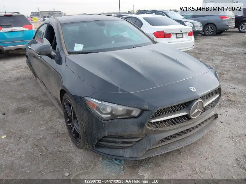 2021 Mercedes-Benz Cla 250 4Matic VIN: W1K5J4HB9MN179072 Lot: 12298732