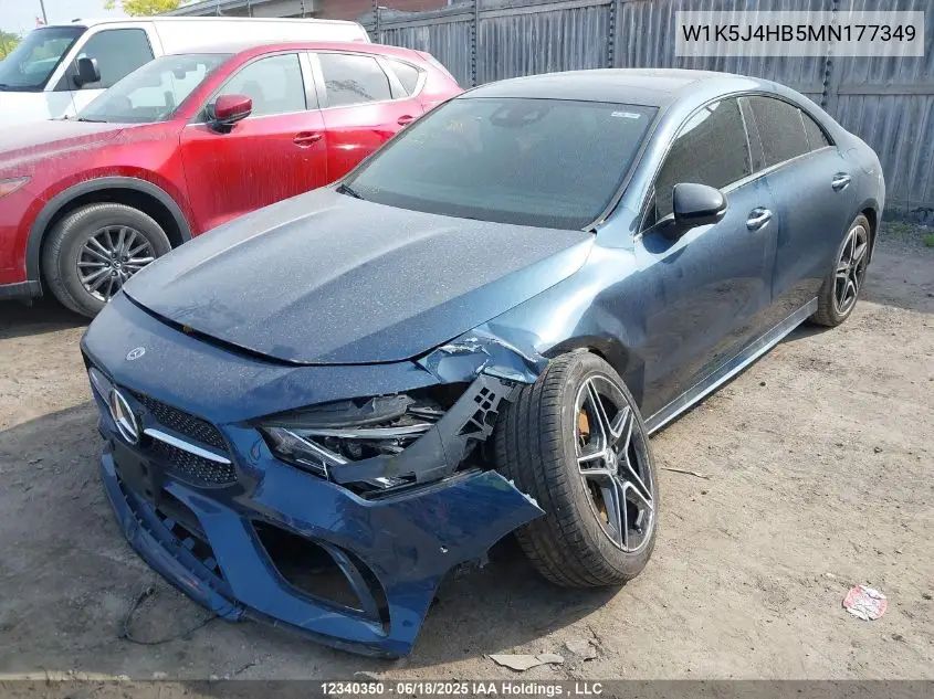 2021 Mercedes-Benz Cla 250 4Matic VIN: W1K5J4HB5MN177349 Lot: 12340350