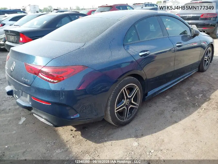 2021 Mercedes-Benz Cla 250 4Matic VIN: W1K5J4HB5MN177349 Lot: 12340350