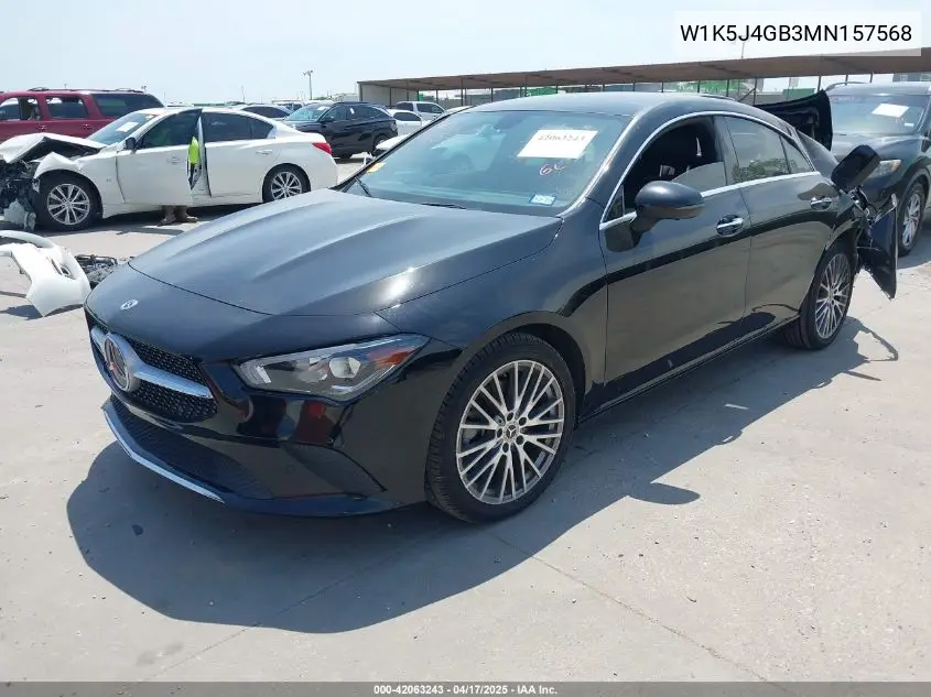 2021 Mercedes-Benz Cla 250 VIN: W1K5J4GB3MN157568 Lot: 42063243
