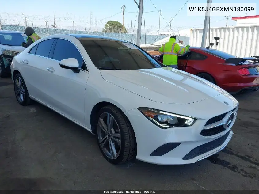 2021 Mercedes-Benz Cla 250 VIN: W1K5J4GBXMN180099 Lot: 42200533