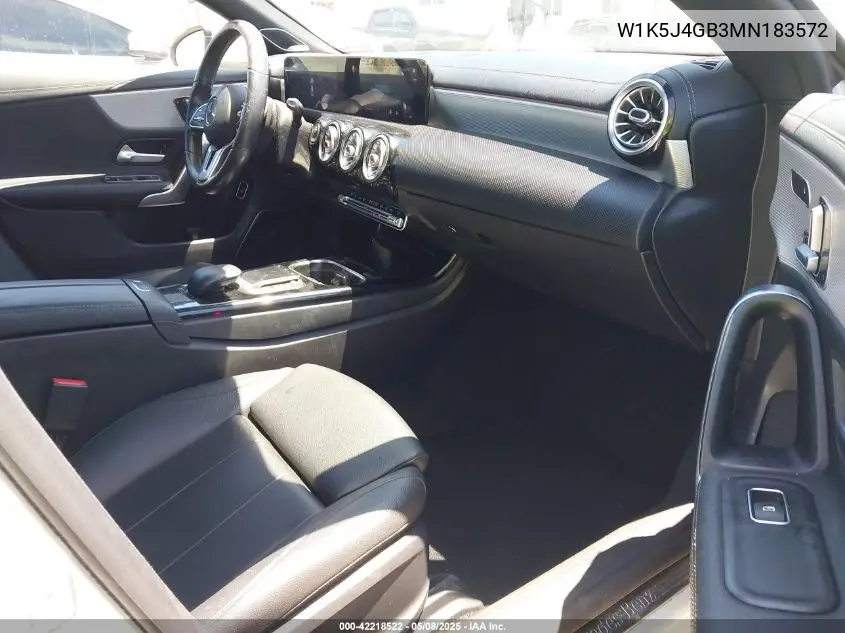 2021 Mercedes-Benz Cla 250 VIN: W1K5J4GB3MN183572 Lot: 42218522