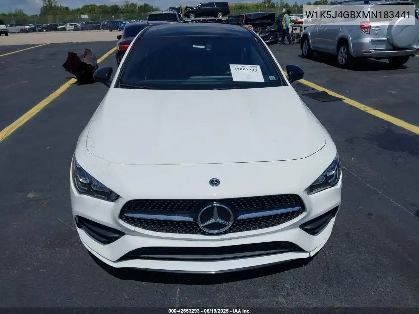 2021 Mercedes-Benz Cla 250 VIN: W1K5J4GBXMN183441 Lot: 42553293