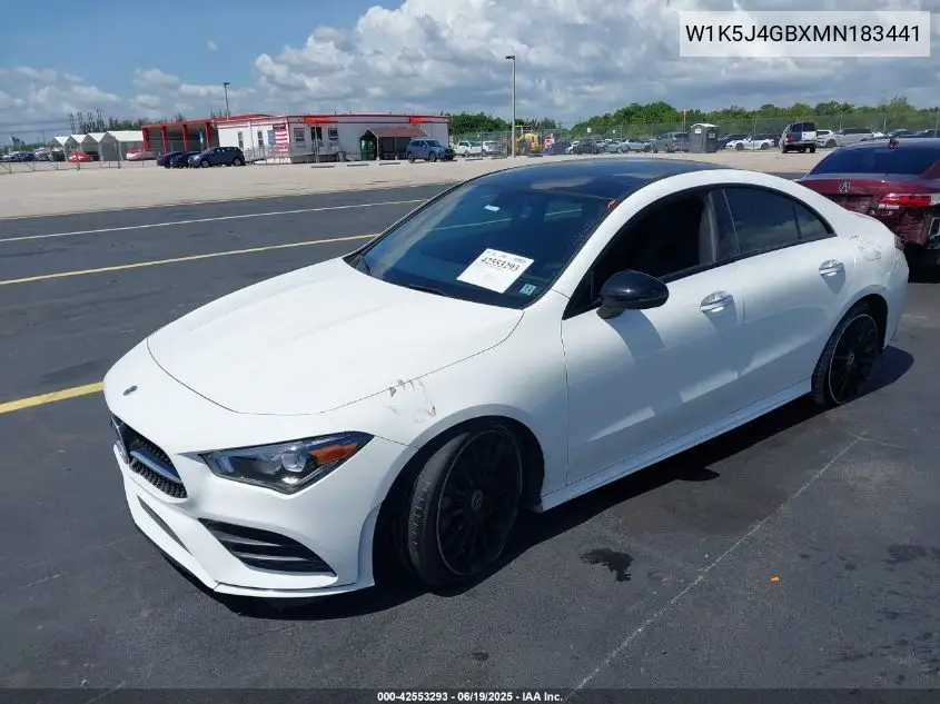 2021 Mercedes-Benz Cla 250 VIN: W1K5J4GBXMN183441 Lot: 42553293