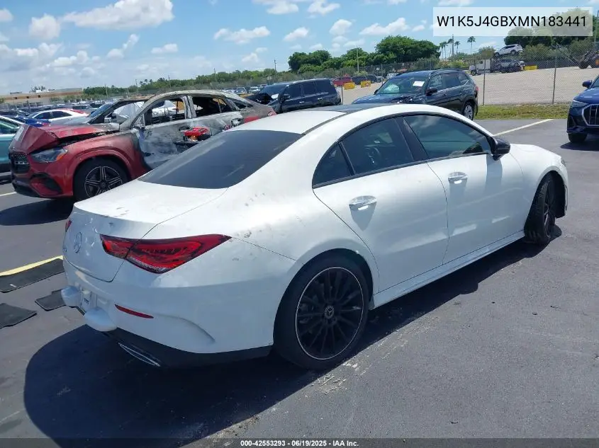 2021 Mercedes-Benz Cla 250 VIN: W1K5J4GBXMN183441 Lot: 42553293