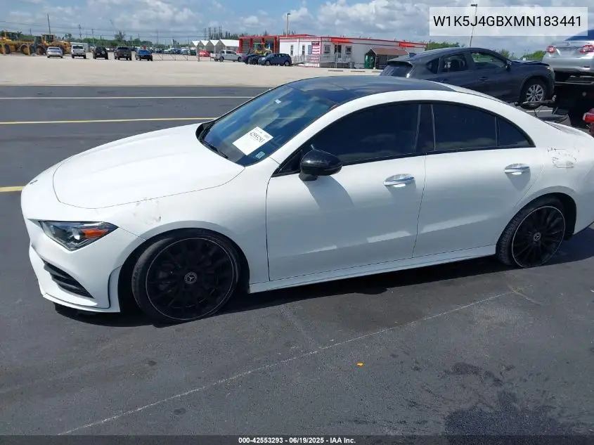 2021 Mercedes-Benz Cla 250 VIN: W1K5J4GBXMN183441 Lot: 42553293