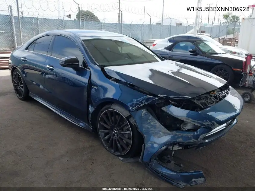 2022 Mercedes-Benz Amg Cla 35 4Matic VIN: W1K5J5BBXNN306928 Lot: 42582839