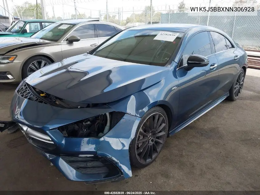 2022 Mercedes-Benz Amg Cla 35 4Matic VIN: W1K5J5BBXNN306928 Lot: 42582839