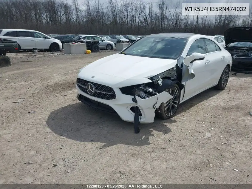 2024 Mercedes-Benz Cla 250 4Matic VIN: W1K5J4HB5RN474032 Lot: 12280123