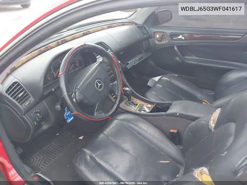 1998 Mercedes-Benz Clk 320 VIN: WDBLJ65G3WF041617 Lot: 42507861