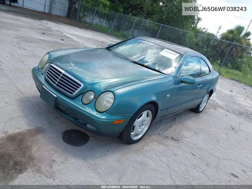 1998 Mercedes-Benz Clk 320 VIN: WDBLJ65G6WF038243 Lot: 42569032