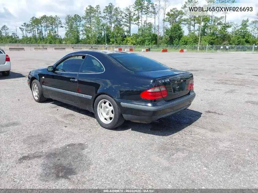 1998 Mercedes-Benz Clk 320 VIN: WDBLJ65GXWF026693 Lot: 42569670