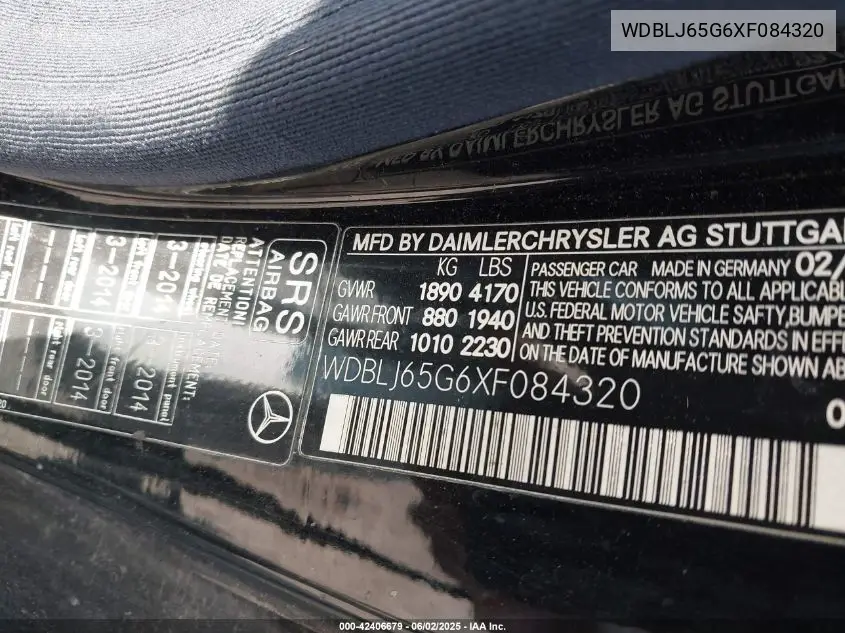1999 Mercedes-Benz Clk 320 VIN: WDBLJ65G6XF084320 Lot: 42406679