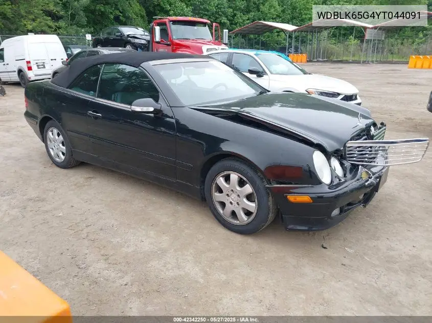 2000 Mercedes-Benz Clk 320 VIN: WDBLK65G4YT044091 Lot: 42342250