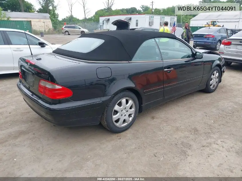 2000 Mercedes-Benz Clk 320 VIN: WDBLK65G4YT044091 Lot: 42342250