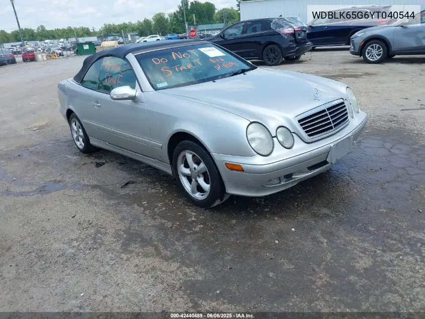 2000 Mercedes-Benz Clk 320 VIN: WDBLK65G6YT040544 Lot: 42440489