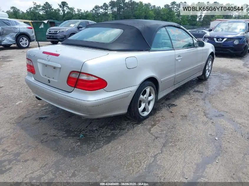 2000 Mercedes-Benz Clk 320 VIN: WDBLK65G6YT040544 Lot: 42440489