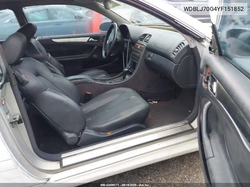 2000 Mercedes-Benz Clk 430 VIN: WDBLJ70G4YF151852 Lot: 42499171