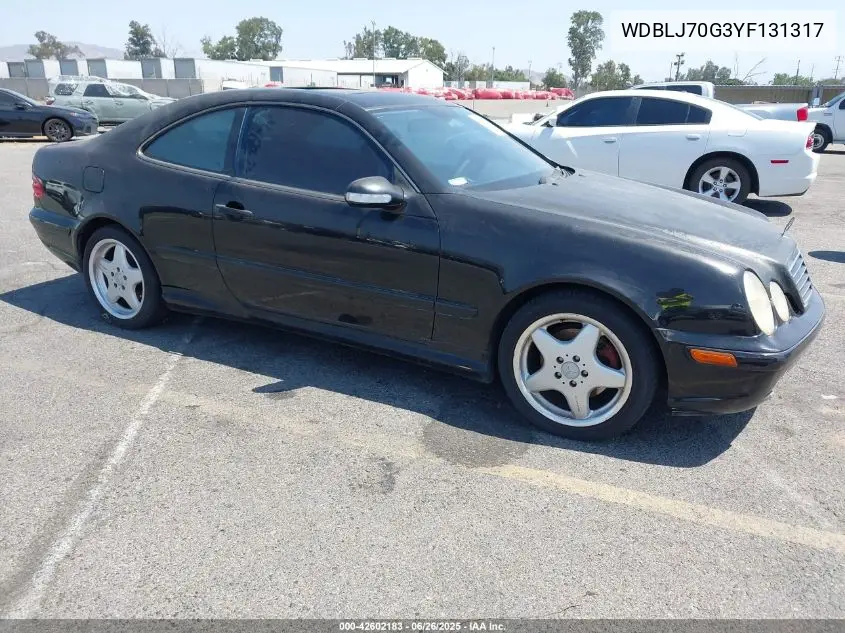 2000 Mercedes-Benz Clk 430 VIN: WDBLJ70G3YF131317 Lot: 42602183