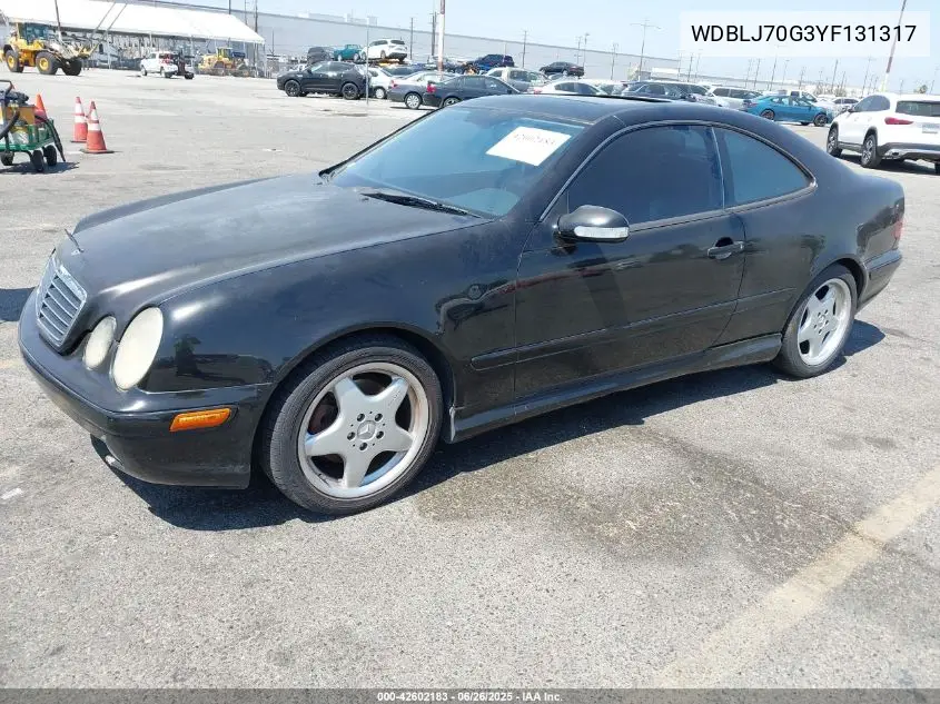 2000 Mercedes-Benz Clk 430 VIN: WDBLJ70G3YF131317 Lot: 42602183