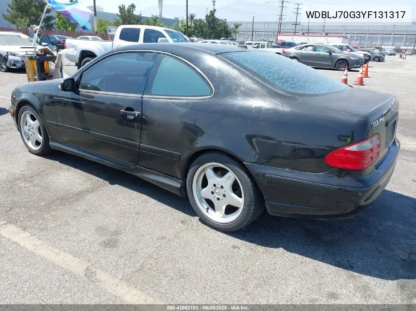2000 Mercedes-Benz Clk 430 VIN: WDBLJ70G3YF131317 Lot: 42602183