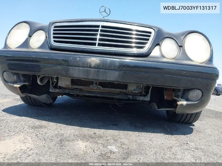 2000 Mercedes-Benz Clk 430 VIN: WDBLJ70G3YF131317 Lot: 42602183