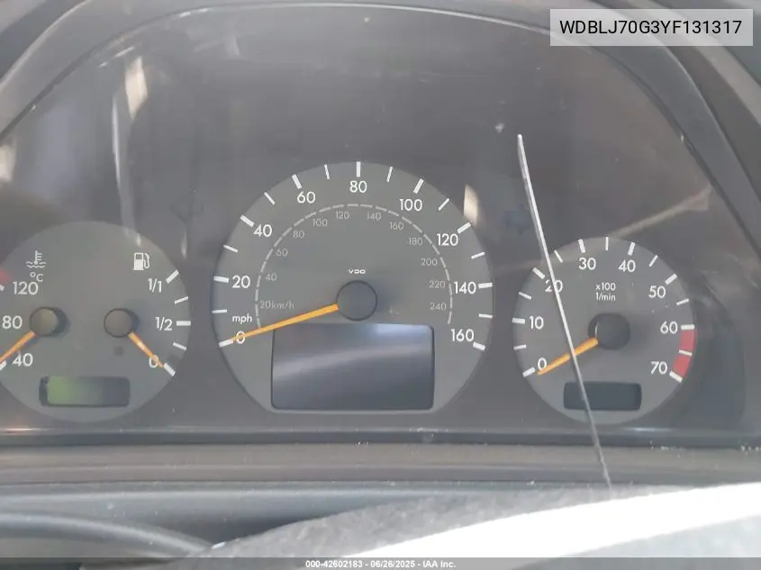 2000 Mercedes-Benz Clk 430 VIN: WDBLJ70G3YF131317 Lot: 42602183