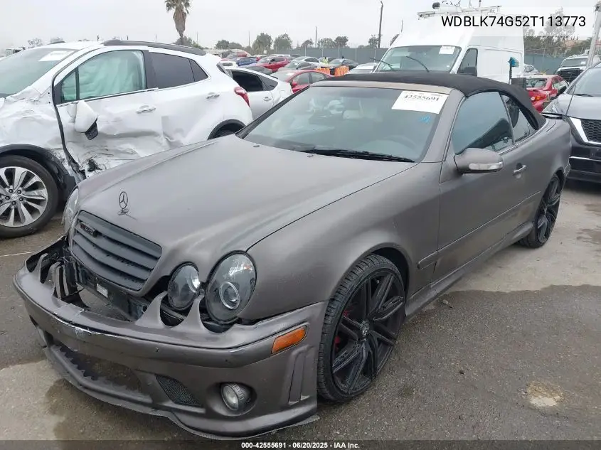 2002 Mercedes-Benz Clk 55 Amg VIN: WDBLK74G52T113773 Lot: 42555691