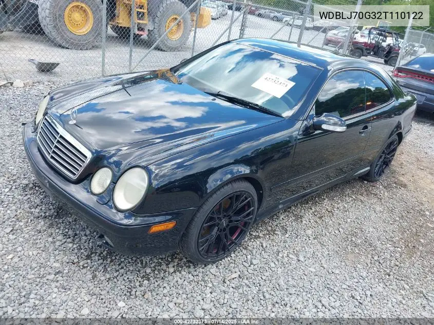 2002 Mercedes-Benz Clk 430 VIN: WDBLJ70G32T110122 Lot: 42732373